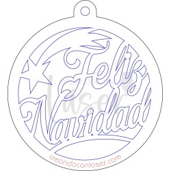 VECTOR CORTE LÁSER BOLA FELIZ NAVIDAD